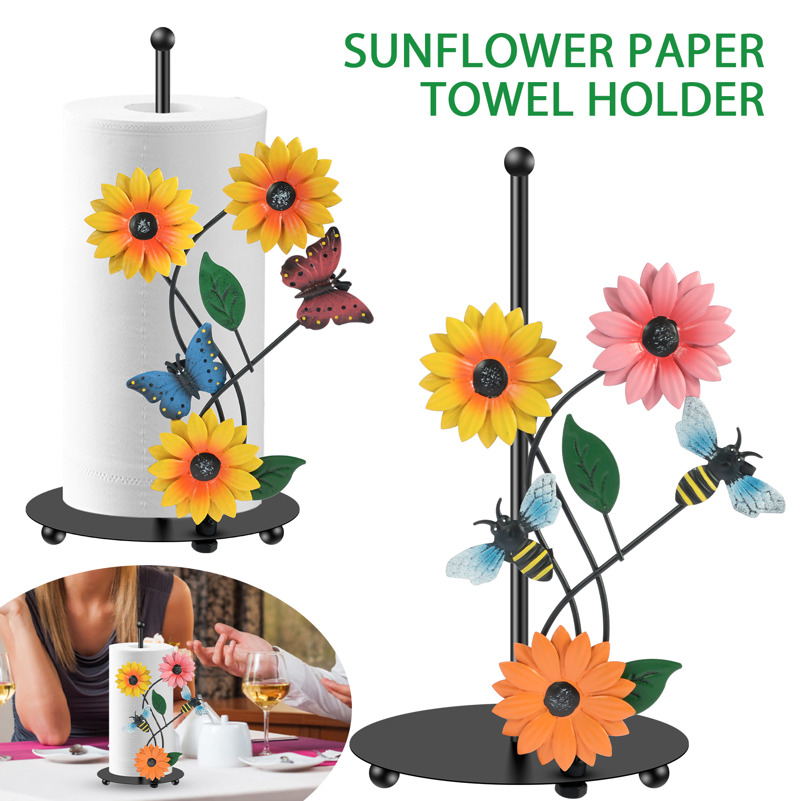 Home Bathroom Paper Towel Dispenser - Sunflower Paper Towel Holder Tissue Towel