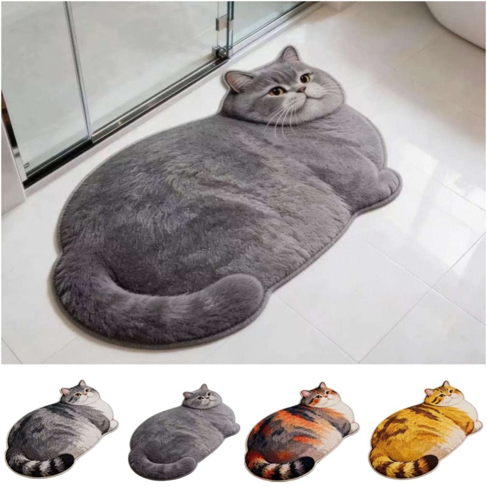 Home Bathroom Rugs - 40*60cm Cute Cat Crystal Velvet Floor