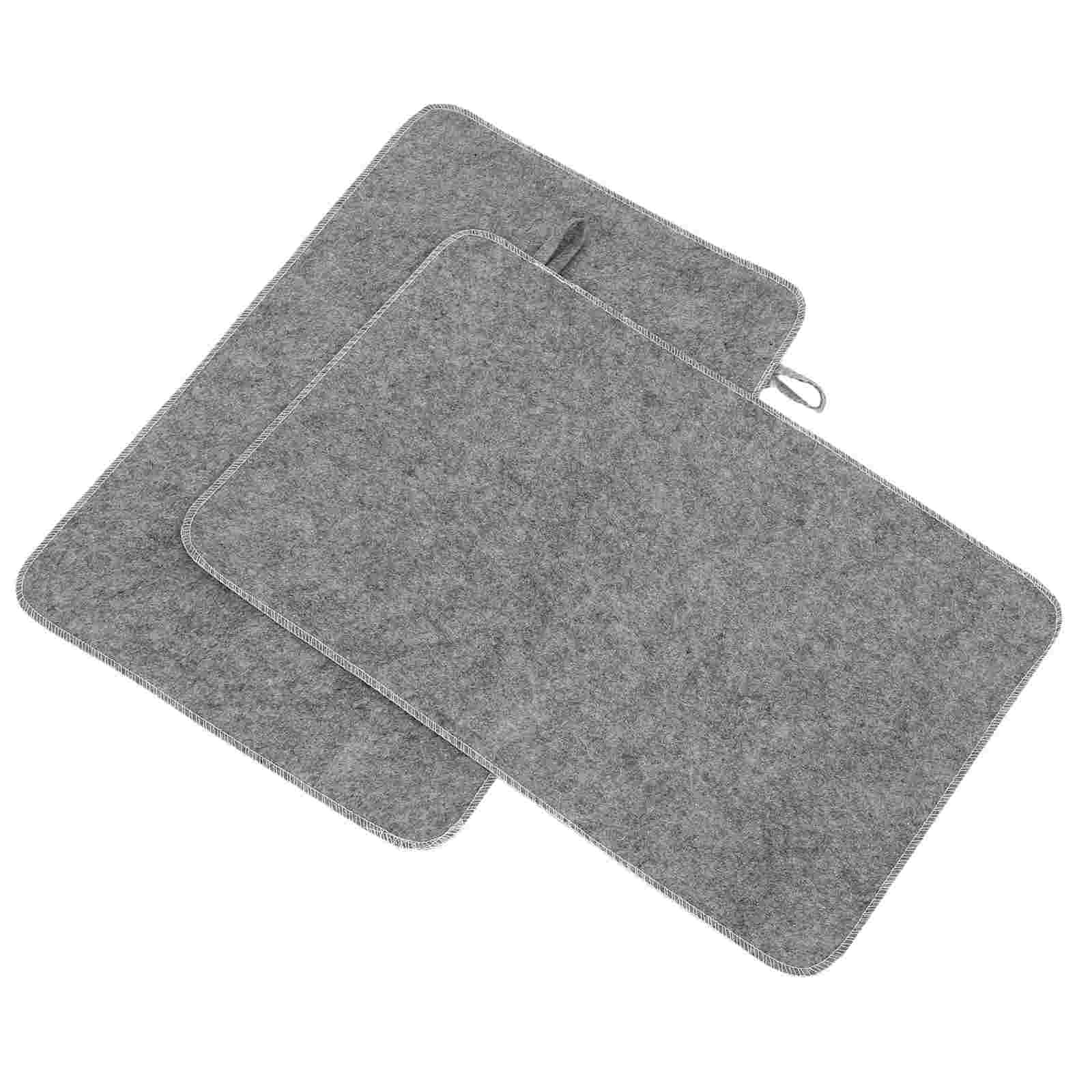 Home Bathroom Rugs - 2pcs Grey Felt Sauna Seat Cushion