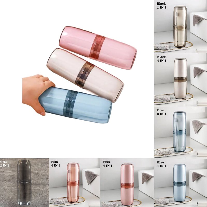 Home Goods Bathroom Storage - 2/4 Cup Toothbrush Storage Box Portable