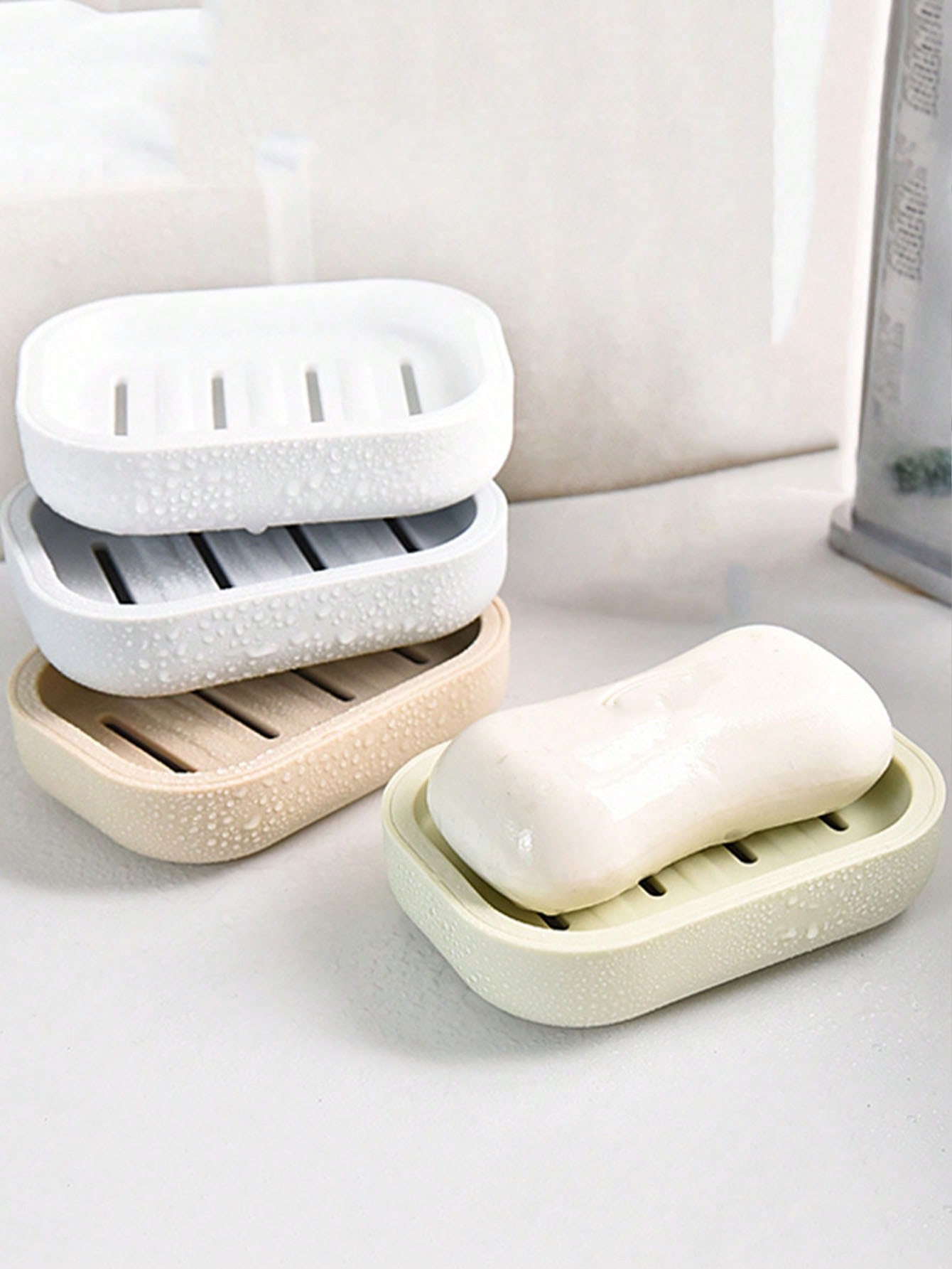 Home Essentials Bathroom Rack - Simple Soap Dish, Draining Soap Tray,