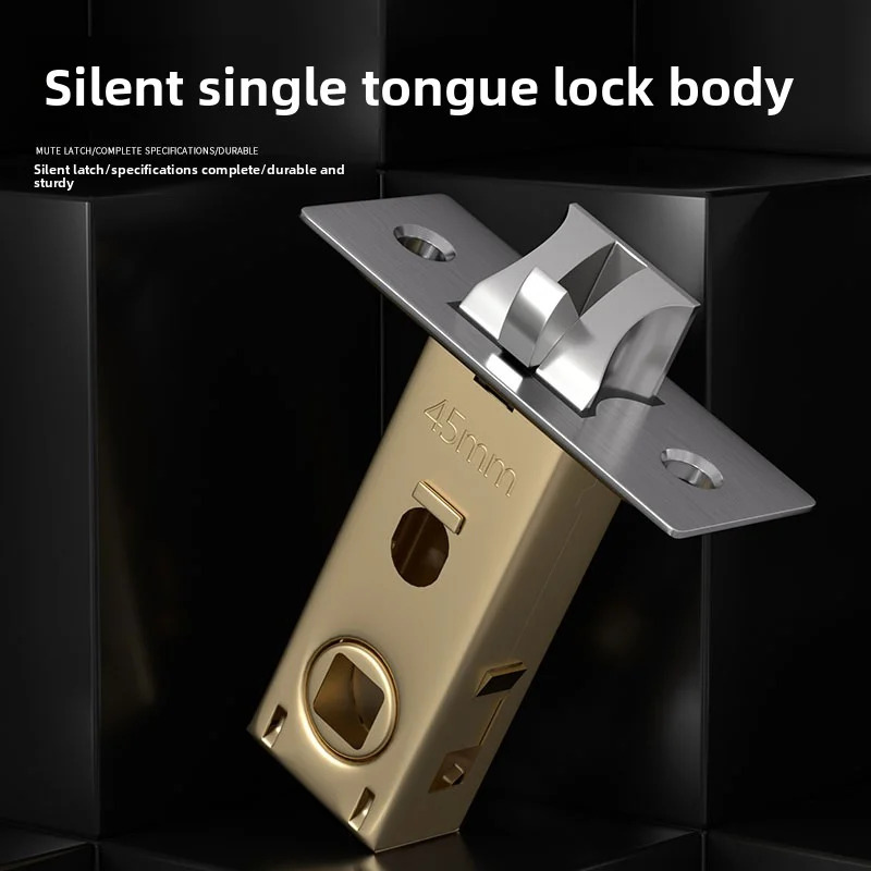 Home Bathroom Hardware - Universal Silent Single Tongue Metal Lock