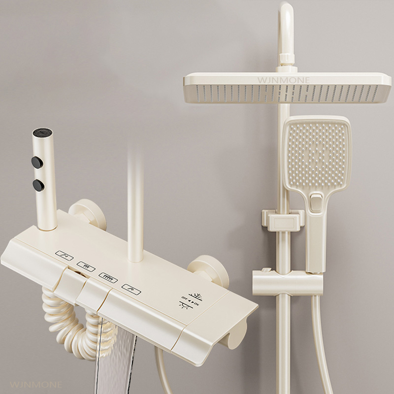 Home Bathroom Faucets - Milk White Waterfall Shower System for