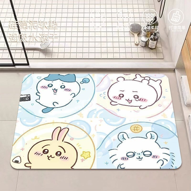 Home Bathroom Rugs - Anime Chiikawa Hachiware Usagi Diatom Mud