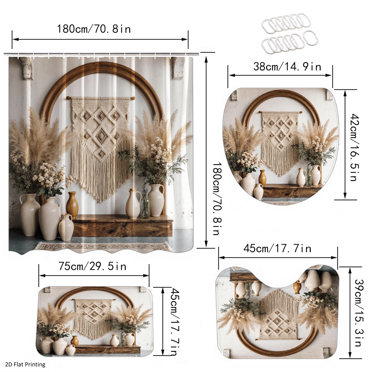 Bohemian Style Vases and Pampa - Home Bathroom Rugs のレビューと価格