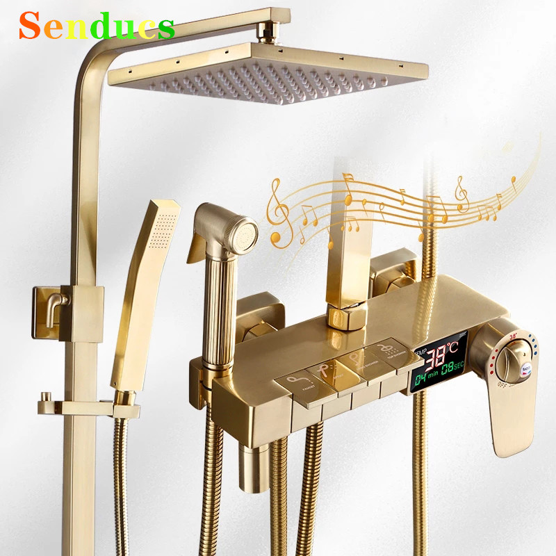 Brushed Gold Digital Bathrooom - Home Bathroom Faucets のレビューと価格