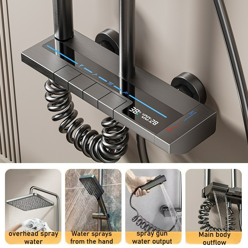 LED Digital Display Shower Set - Home Bathroom Faucets のレビューと価格