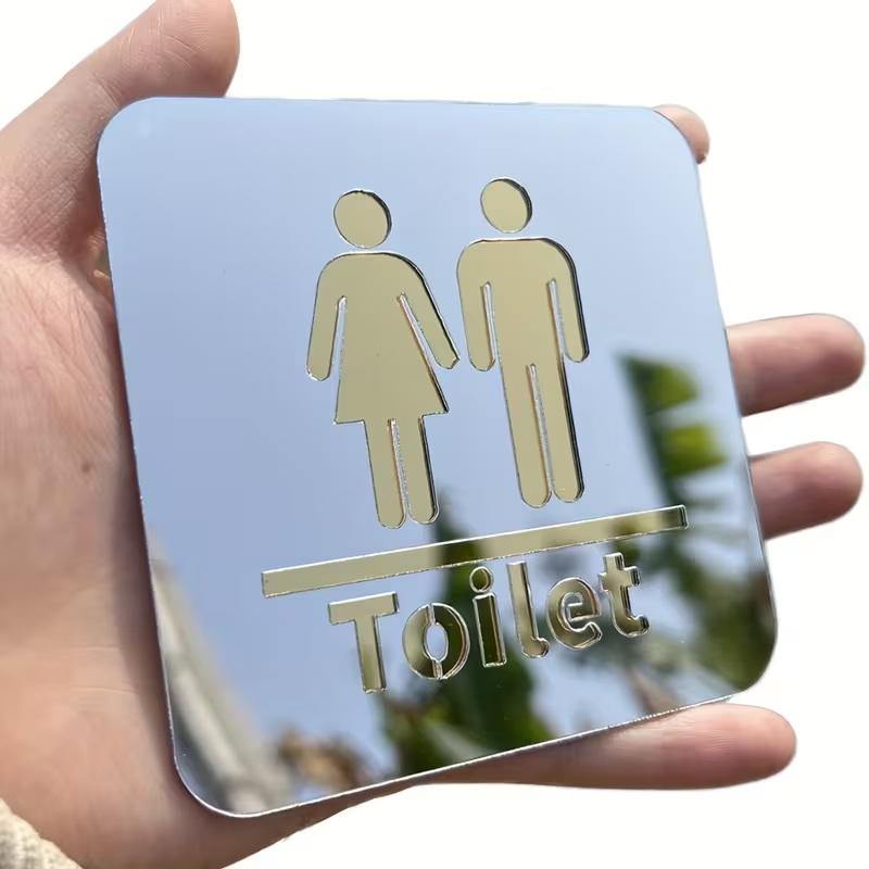 3.94-inch Acrylic Toilet Sign  - Jet Home Bathroom Mirrors のレビューと価格