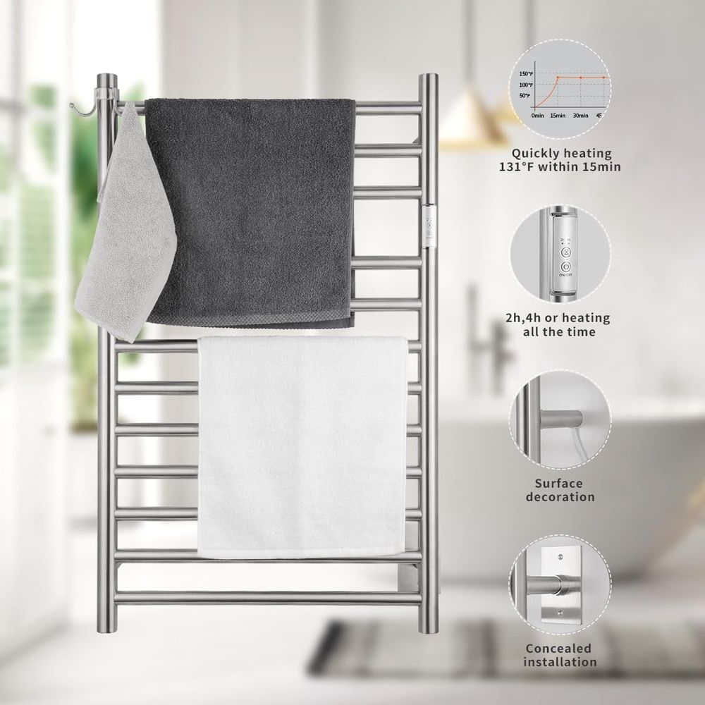 12-Bar Wall-Mounted Towel Warm - Towel Bar Stainless のレビューと価格