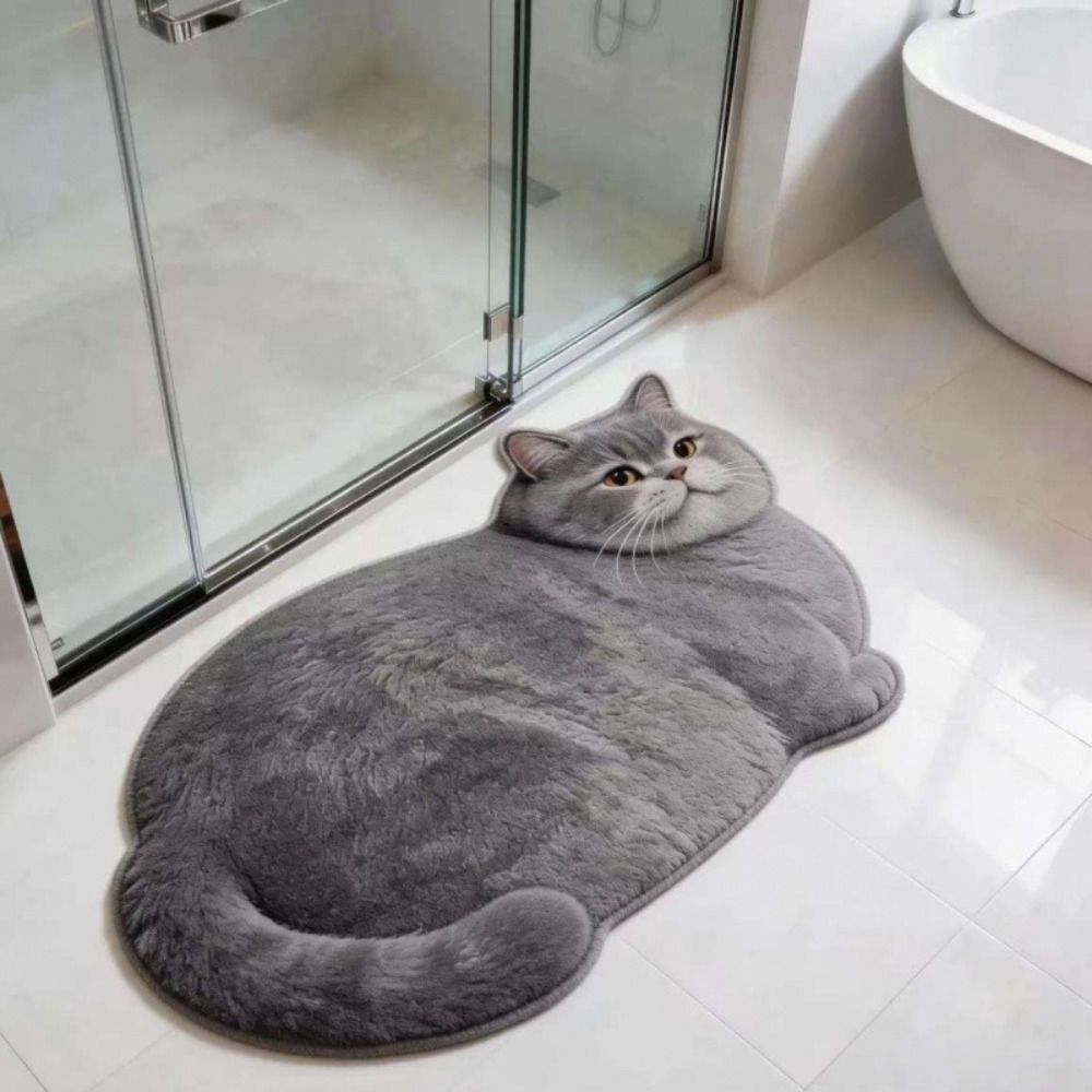 40*60cm Cute Cat Crystal Velve - Home Bathroom Rugs のレビューと価格
