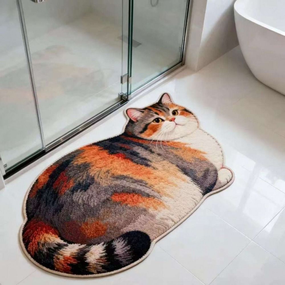 40*60cm Cute Cat Crystal Velve - Home Bathroom Rugs のレビューと価格