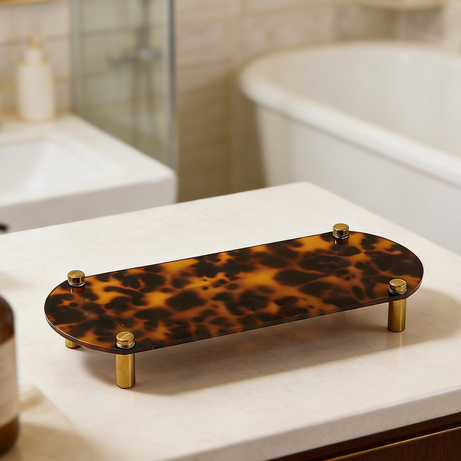 Bathroom Counter Tray Tortoise - Home Bathroom Decor のレビューと価格