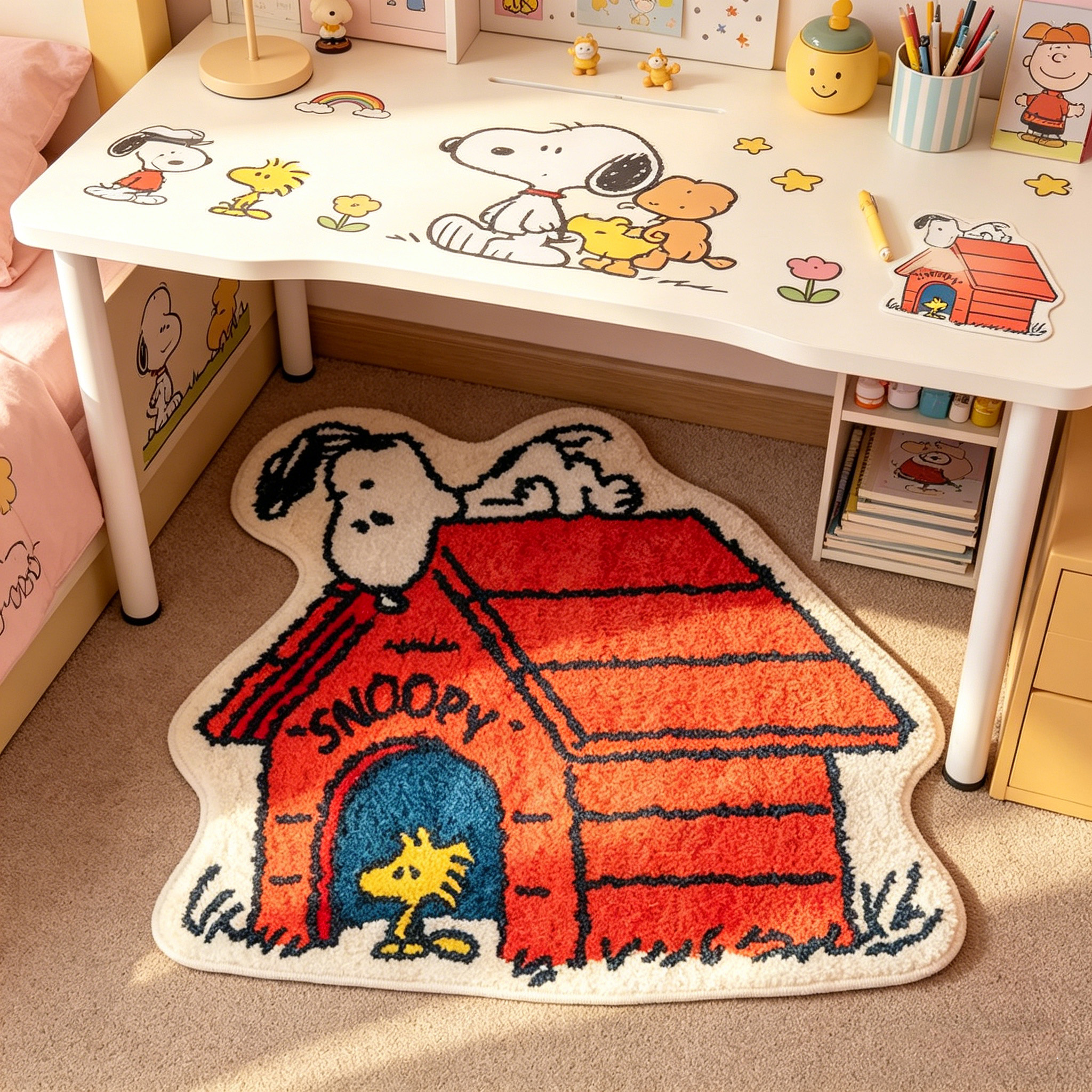 Cute Cartoon Snoopy House Shap - Home Bathroom Rugs のレビューと価格