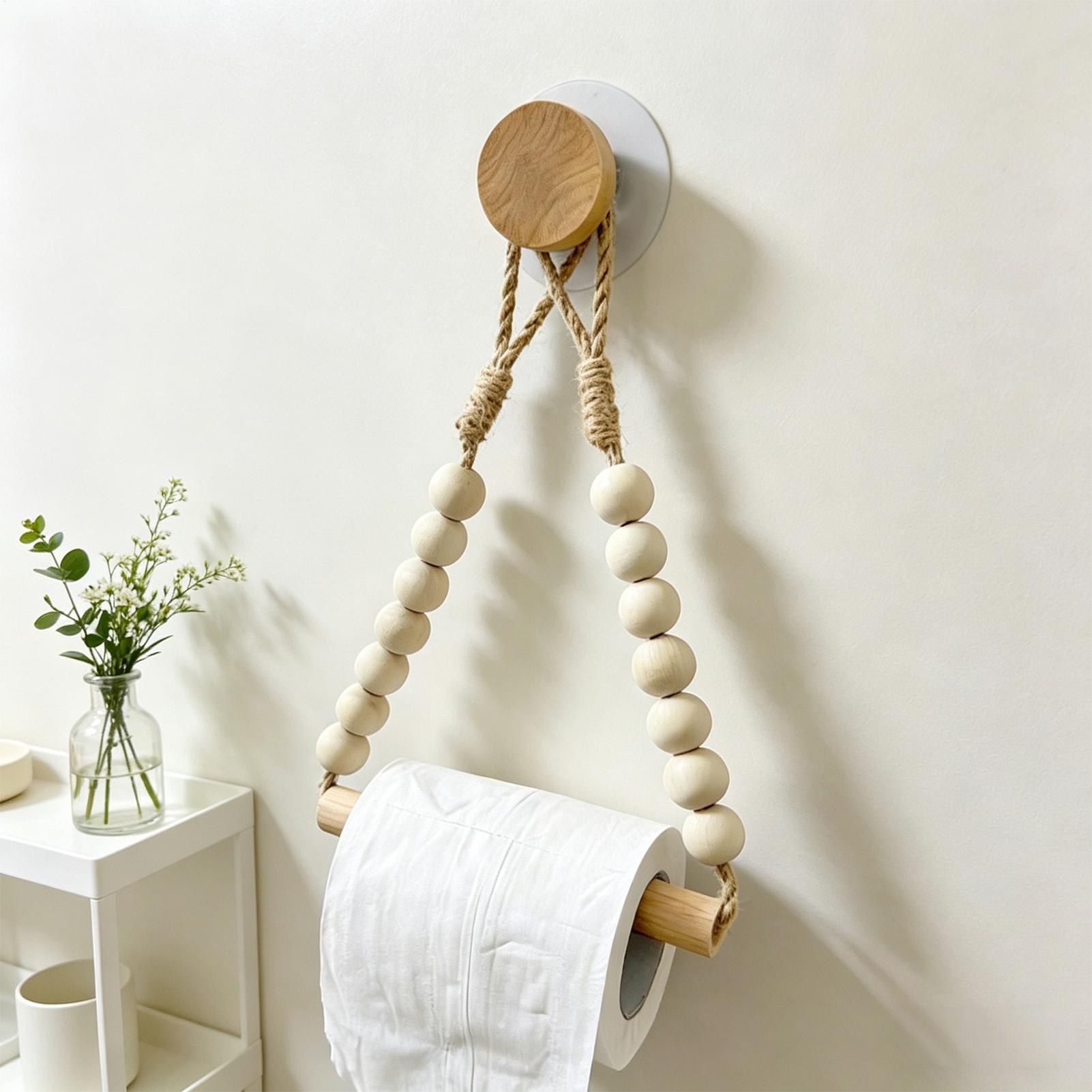 Toilet Paper Holder Wood Bead  - Home Bathroom Paper Towel Dispenser のレビューと価格