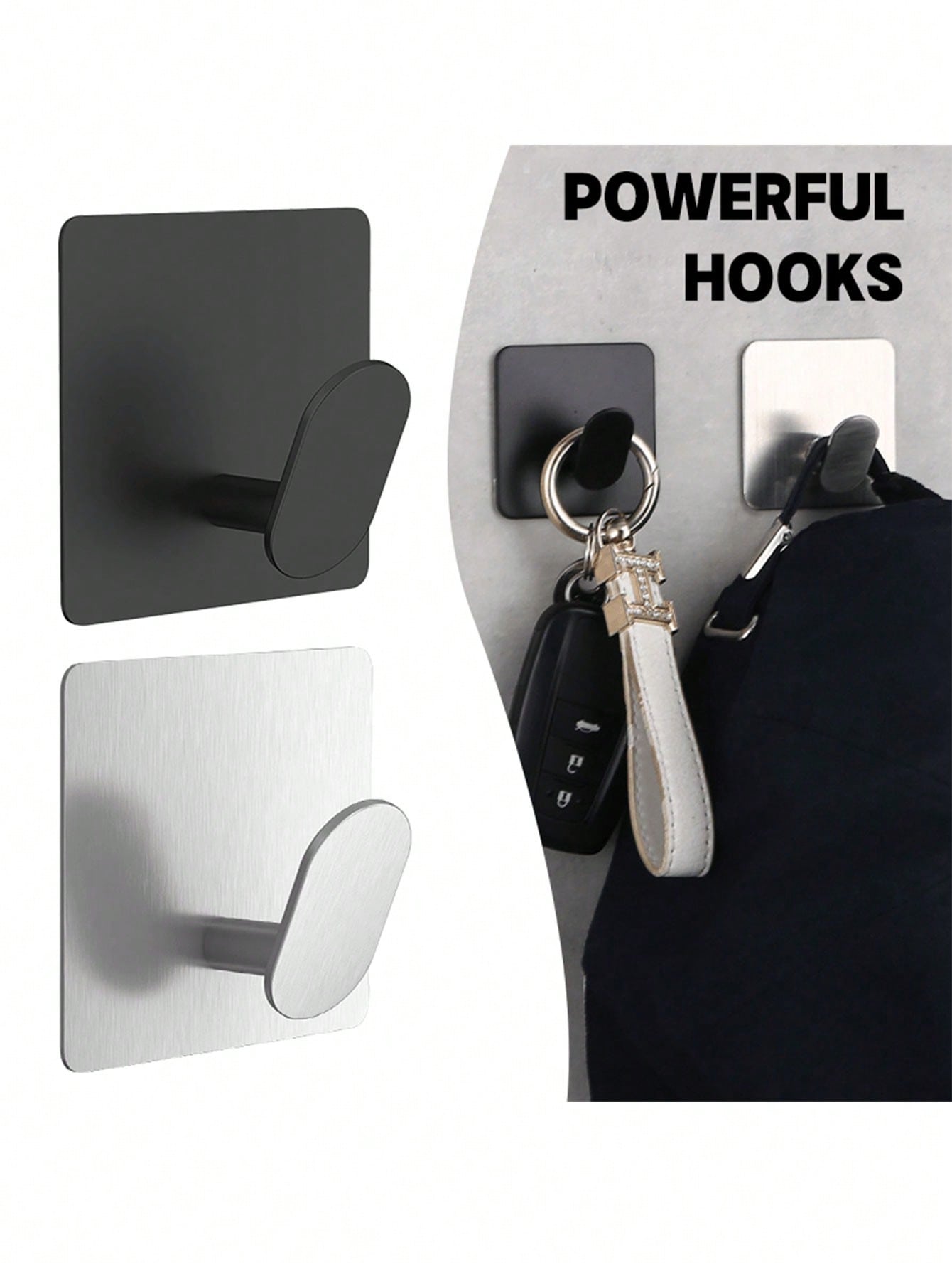 2pcs Adhesive Towel Hooks/Bath - Home Bathroom Decor のレビューと価格