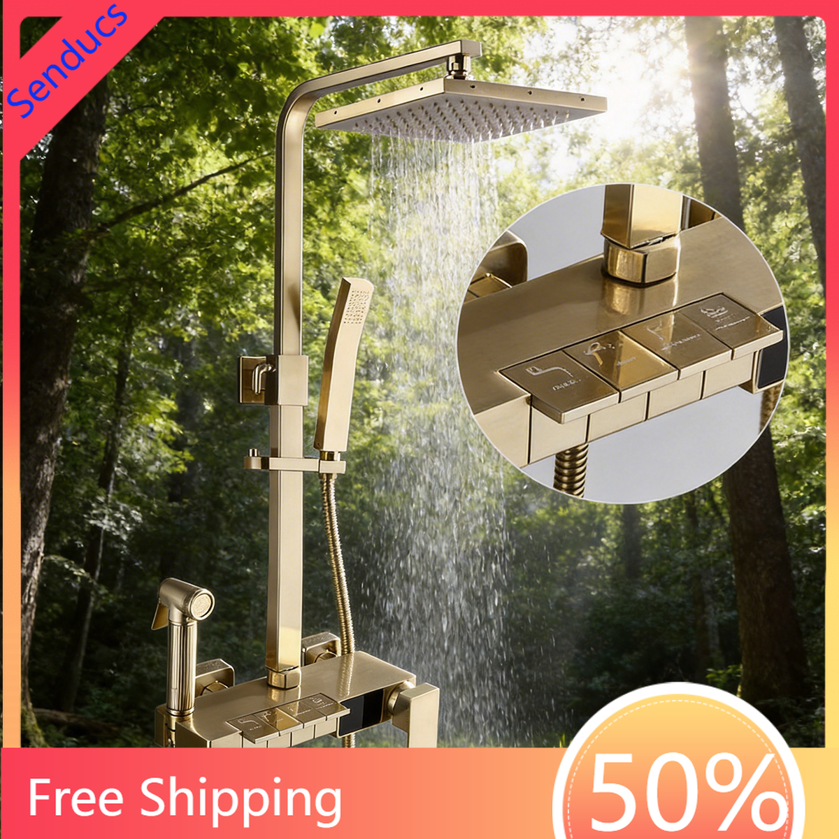 Brushed Gold Piano Digital Bat - Home Bathroom Faucets のレビューと価格