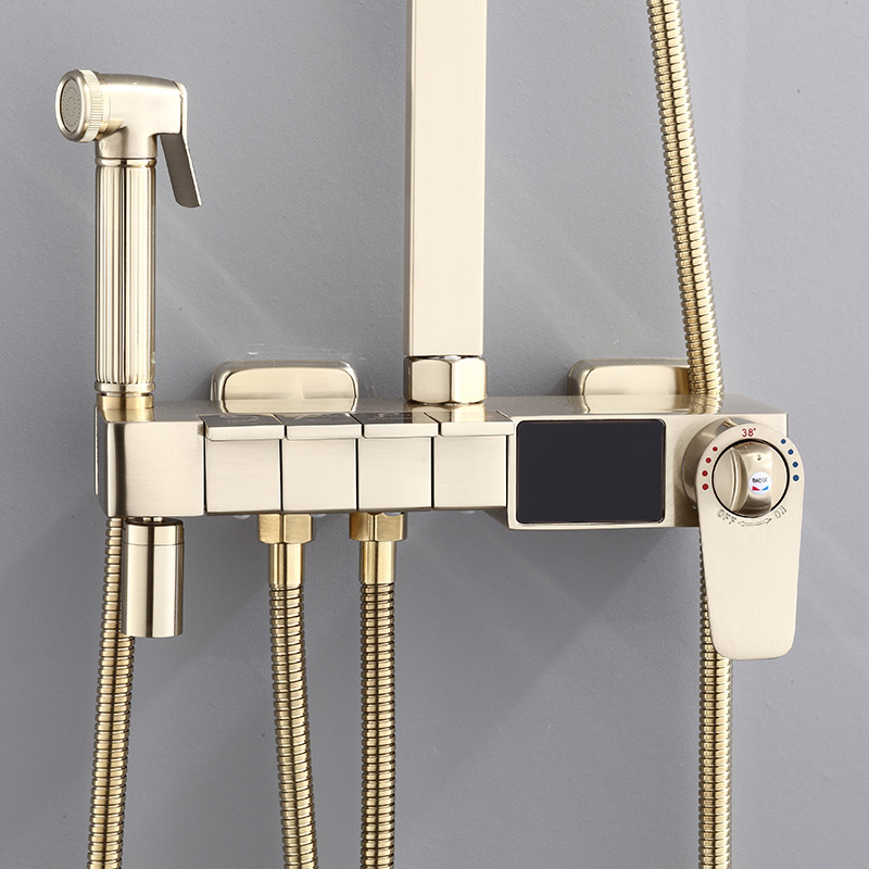 Brushed Gold Piano Digital Bat - Home Bathroom Faucets のレビューと価格