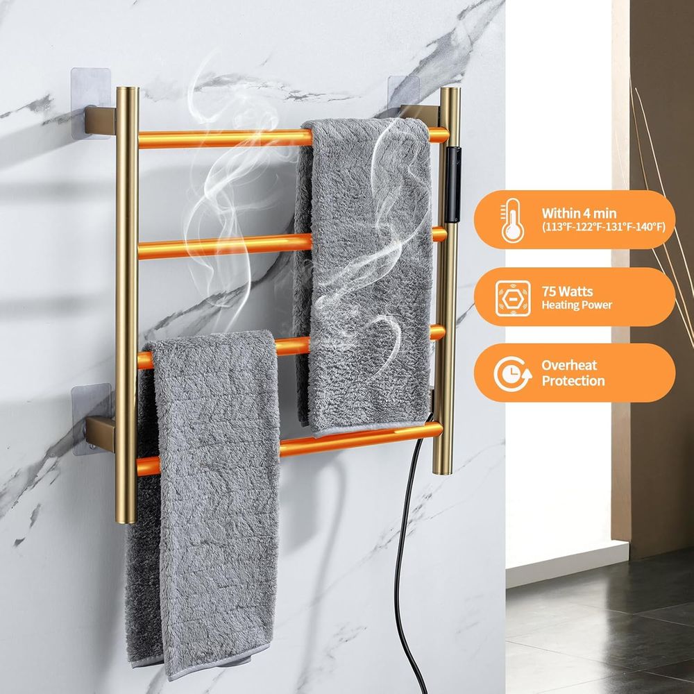4-Bar Wall-Mounted Electric To - Towel Bar Stainless のレビューと価格