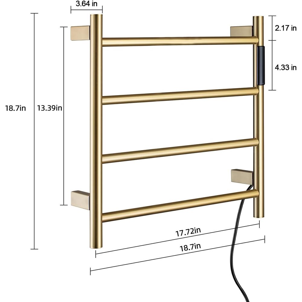 4-Bar Wall-Mounted Electric To - Towel Bar Stainless のレビューと価格