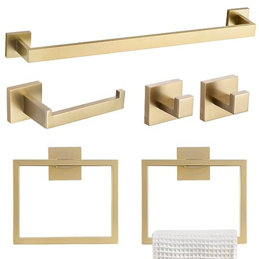 6-Piece Bathroom Towel Bar Set - Towel Bar Stainless のレビューと価格