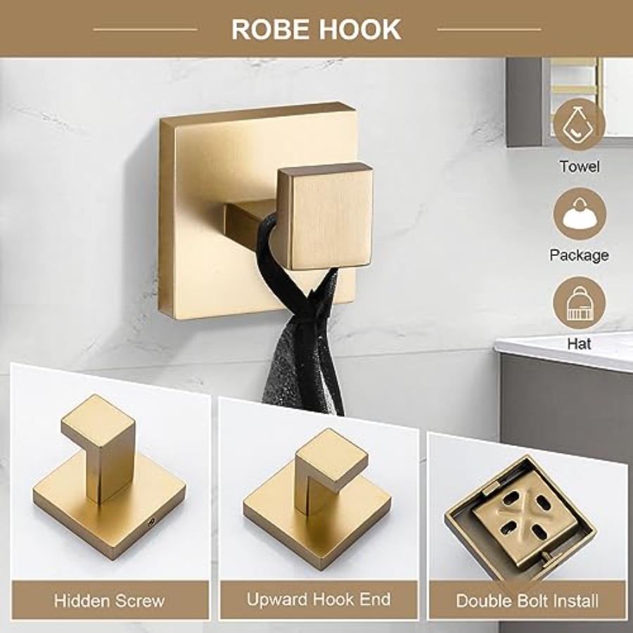 6-Piece Bathroom Towel Bar Set - Towel Bar Stainless のレビューと価格