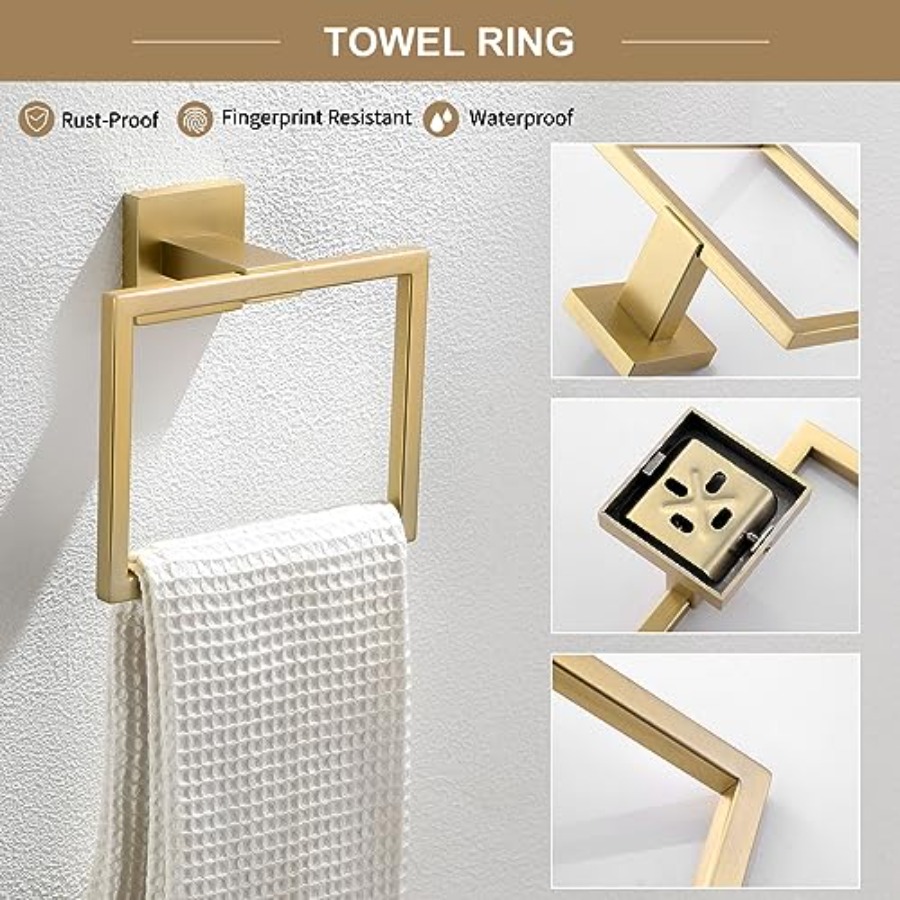 6-Piece Bathroom Towel Bar Set - Towel Bar Stainless のレビューと価格