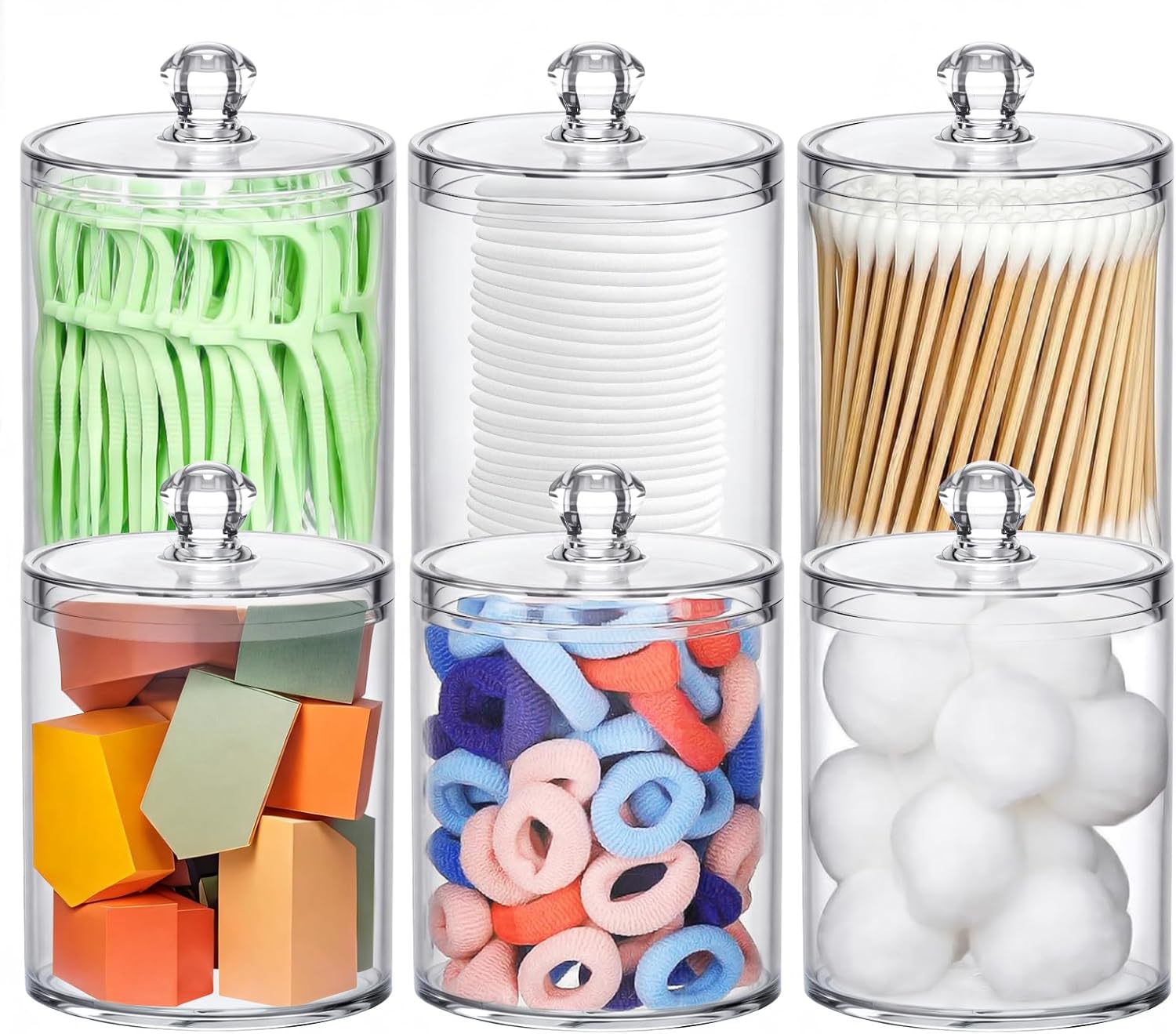 Acrylic Qtip Holder 6 Pack wit - Home Bathroom Decor のレビューと価格