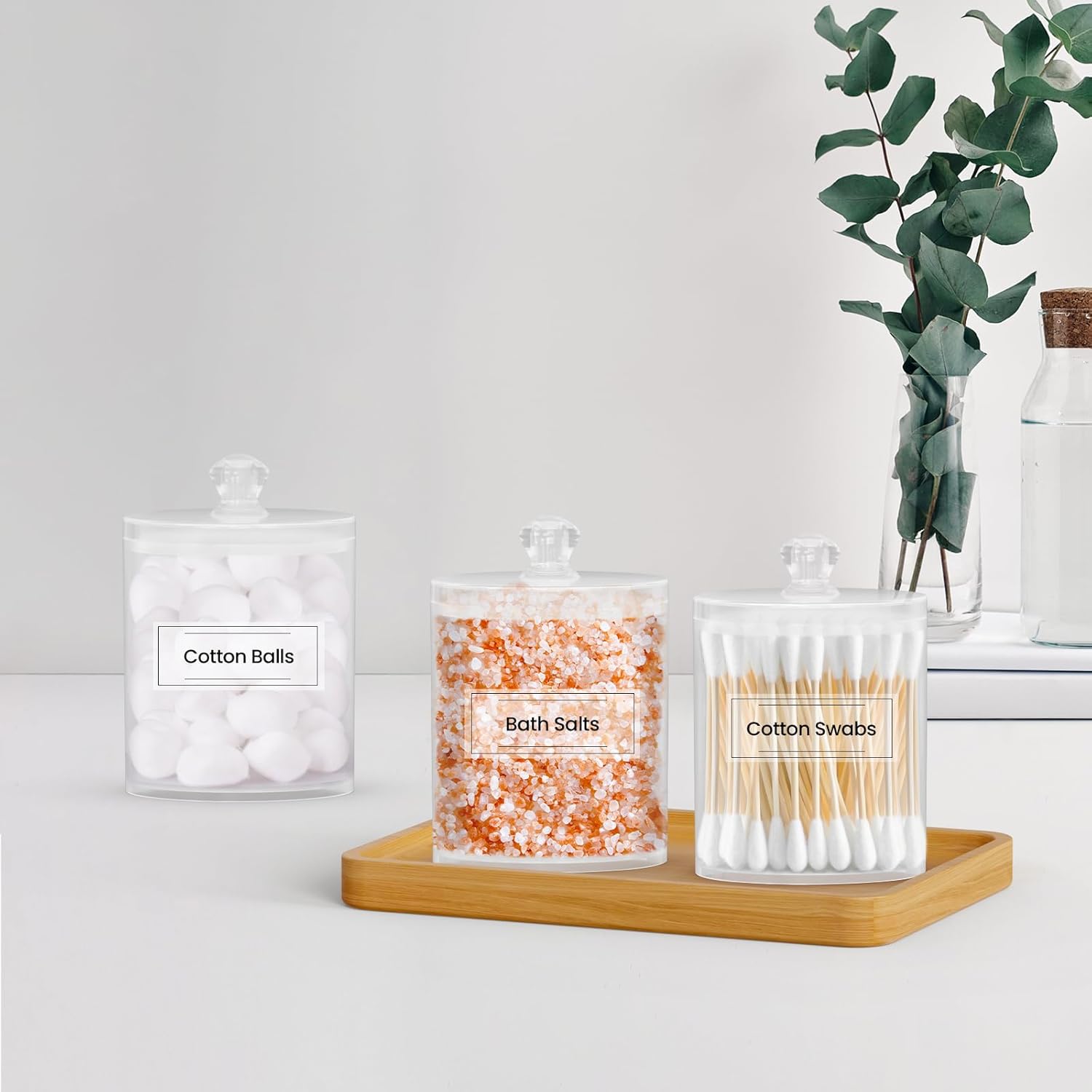 Acrylic Qtip Holder 6 Pack wit - Home Bathroom Decor のレビューと価格