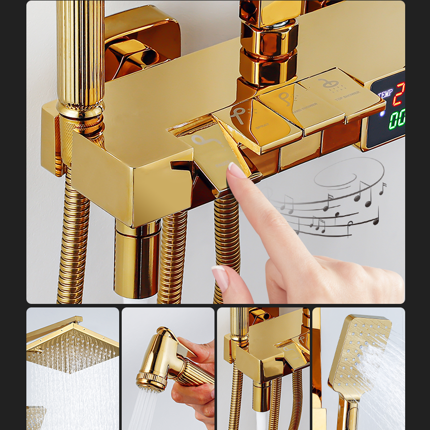 Gold Piano Digital Display Bat - Home Bathroom Faucets のレビューと価格