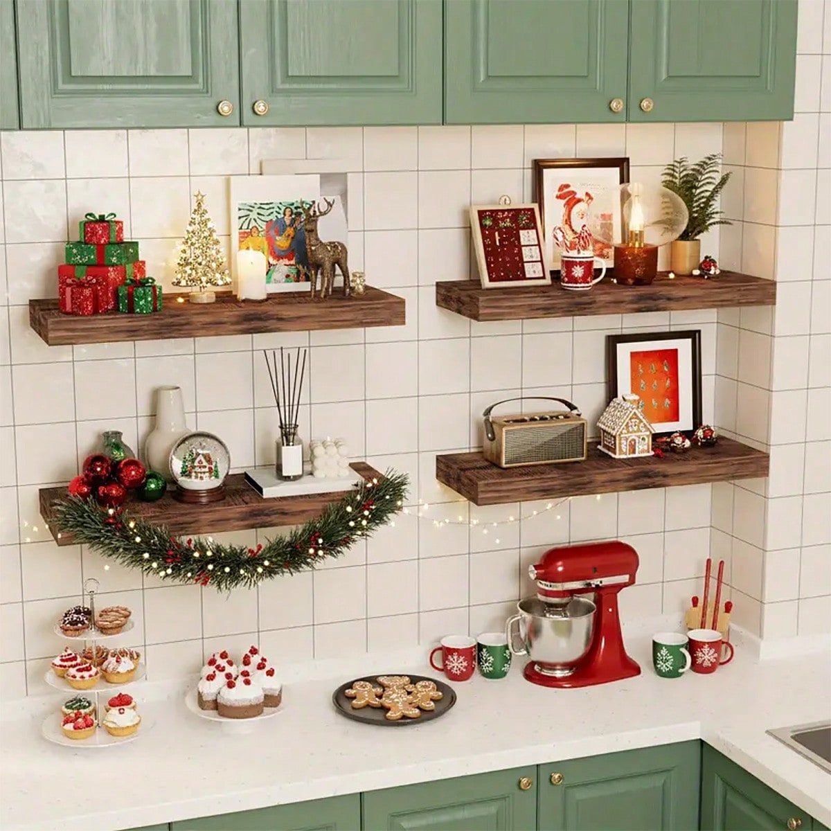 4 Sets 15.8in Floating Shelves - Home Essentials Bathroom Rack のレビューと価格