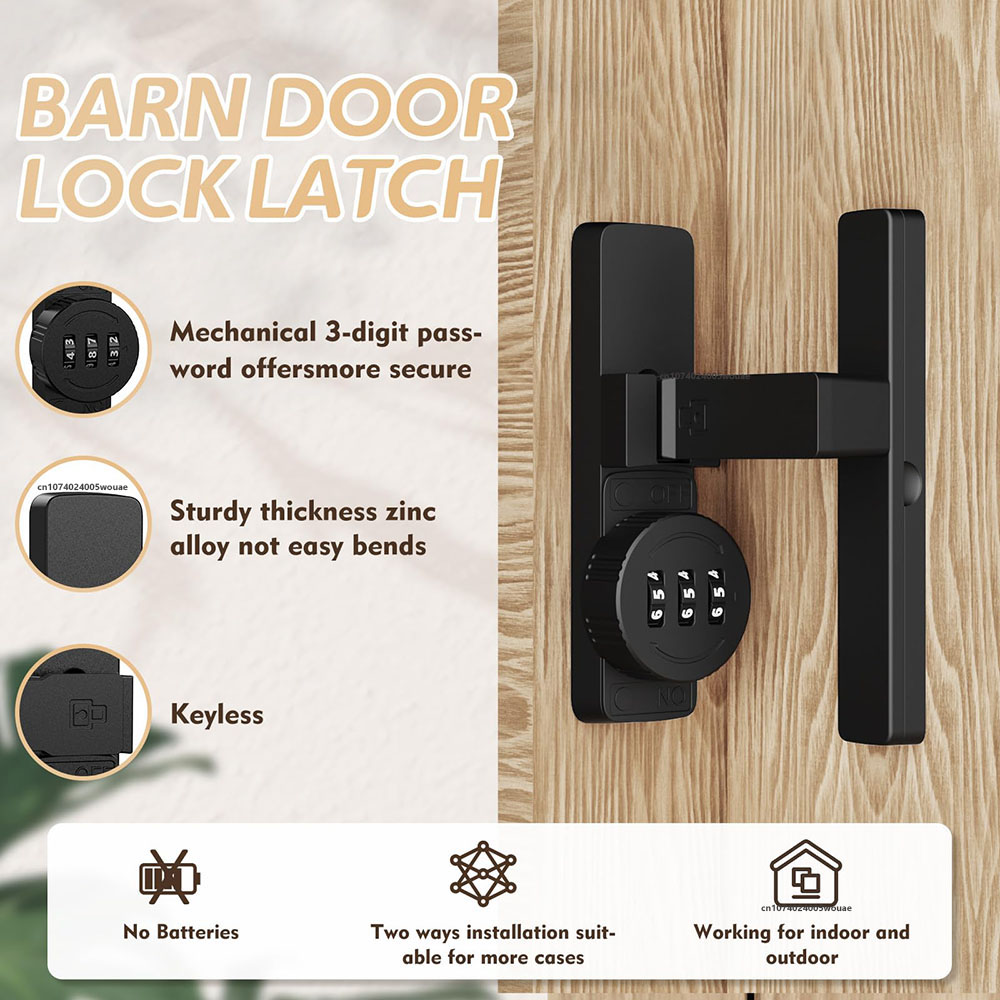 Security Barn Door Lock 3-Digi - Home Bathroom Lock のレビューと価格
