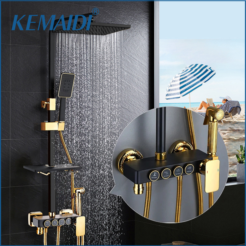 KEMAIDI Black Gold Shower Fauc - Home Bathroom Faucets のレビューと価格