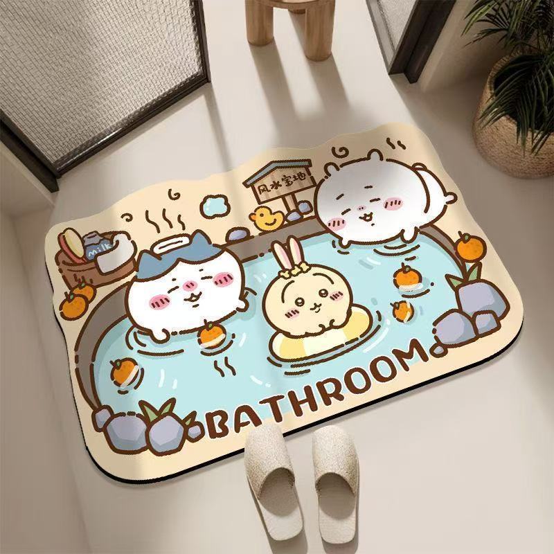 Chiikawa Floor Mat Quick-dryin - Home Bathroom Rugs のレビューと価格