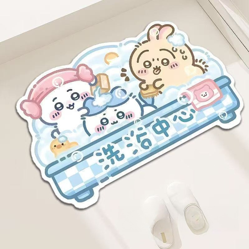 Chiikawa Floor Mat Quick-dryin - Home Bathroom Rugs のレビューと価格
