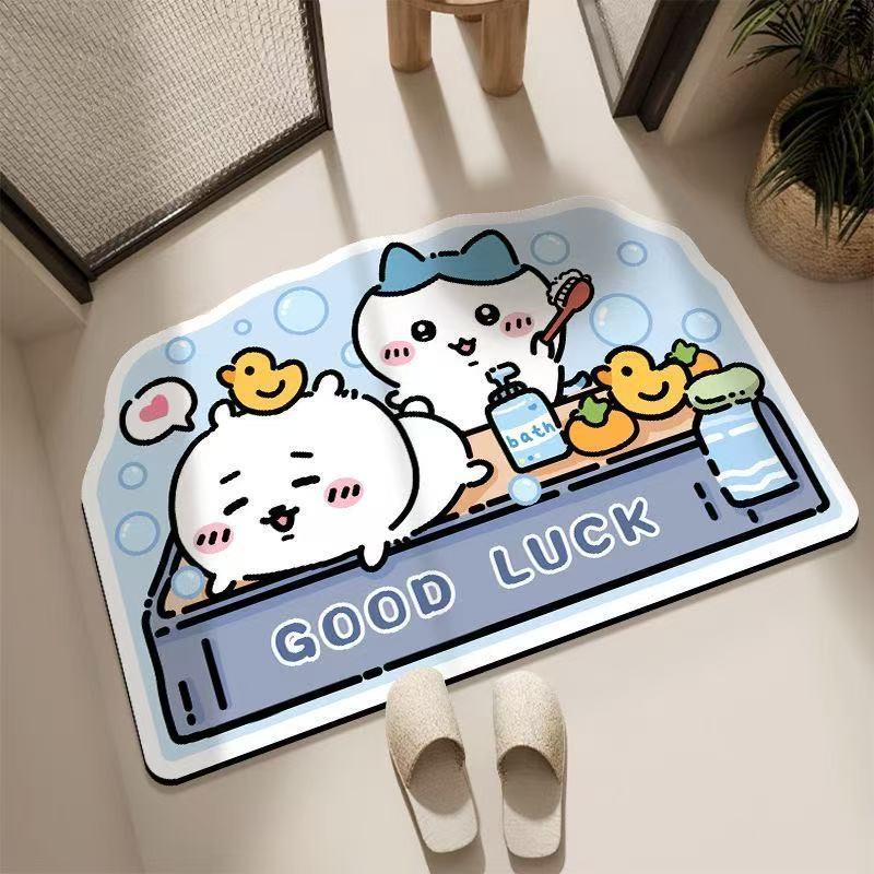 Chiikawa Floor Mat Quick-dryin - Home Bathroom Rugs のレビューと価格