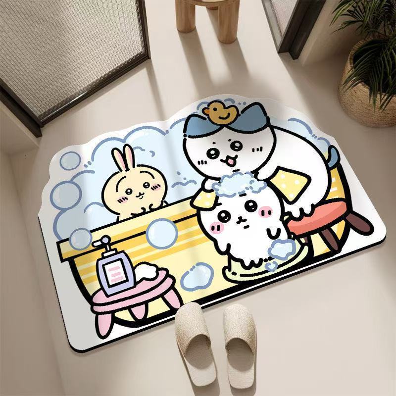 Chiikawa Floor Mat Quick-dryin - Home Bathroom Rugs のレビューと価格