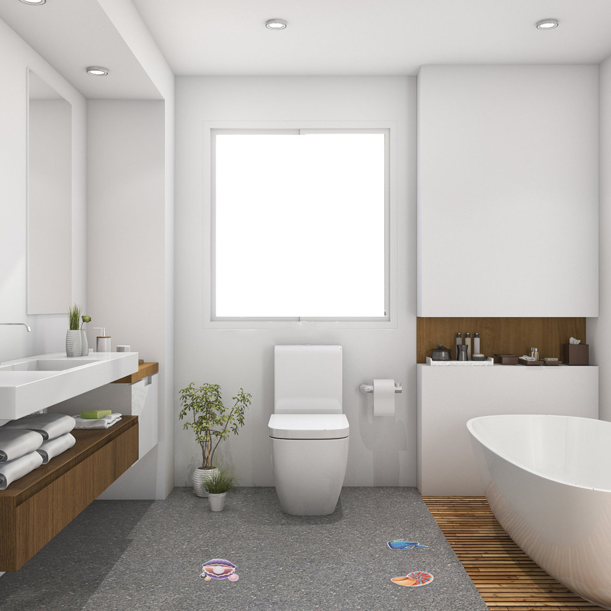 20pcs Anti Slip Stickers Carto - Home Bathroom Tiles Design のレビューと価格