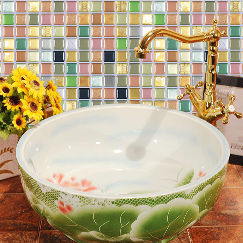 3D Mosaic Wall Mural Tile Stic - Home Bathroom Tiles Design のレビューと価格