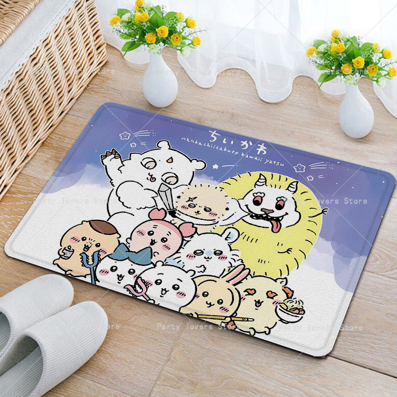 Anime Chiikawas Flannel Carpet - Home Bathroom Rugs のレビューと価格