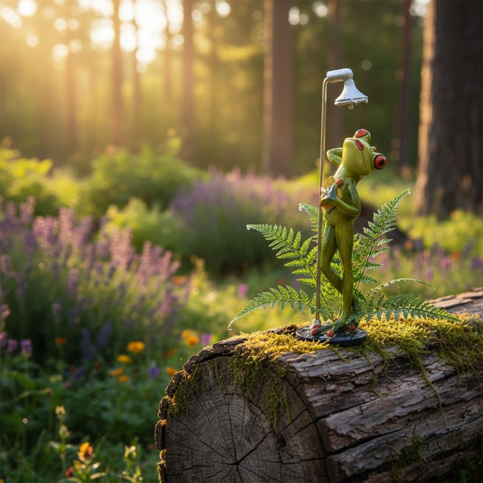 Showering Frog Figurine Novelt - Home Bathroom Decor のレビューと価格