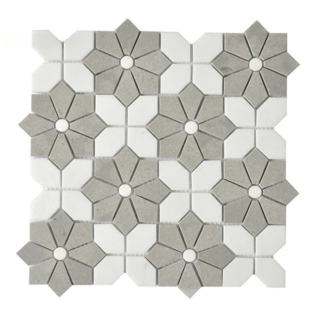 Mosaic Marble Tile for White M - Home Bathroom Tiles Design のレビューと価格