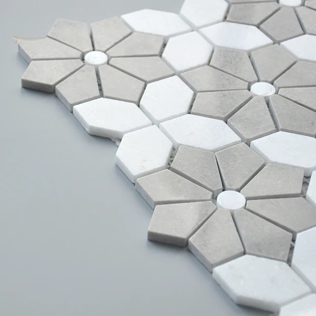 Mosaic Marble Tile for White M - Home Bathroom Tiles Design のレビューと価格