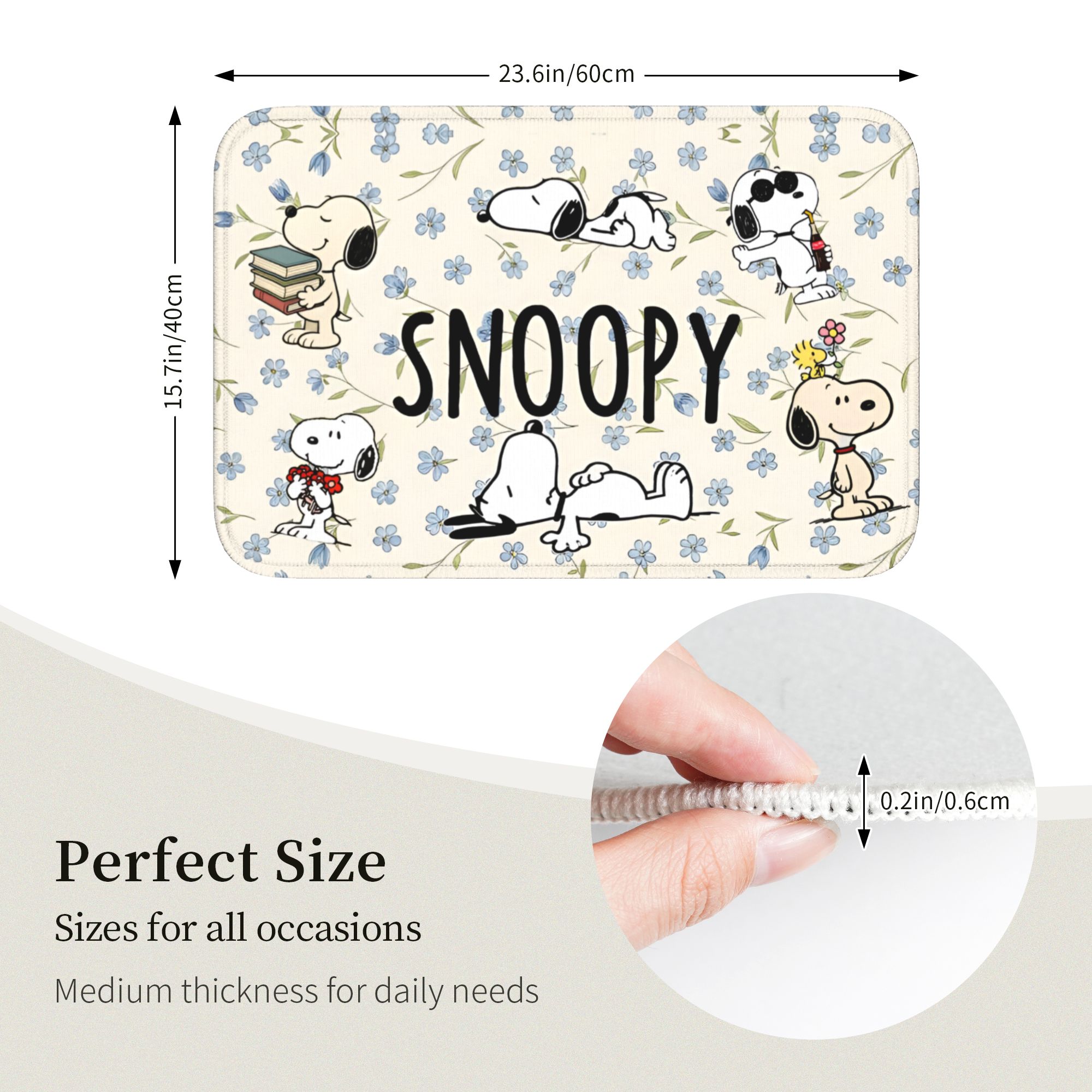 Custom Cute Cartoon S-Snoopys  - Home Bathroom Rugs のレビューと価格
