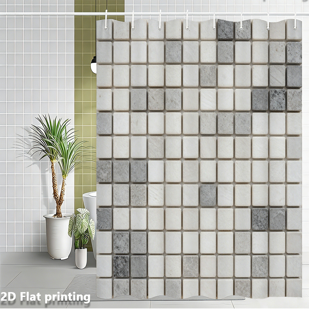 Large Subway Tile Print Shower - Home Bathroom Tiles Design のレビューと価格