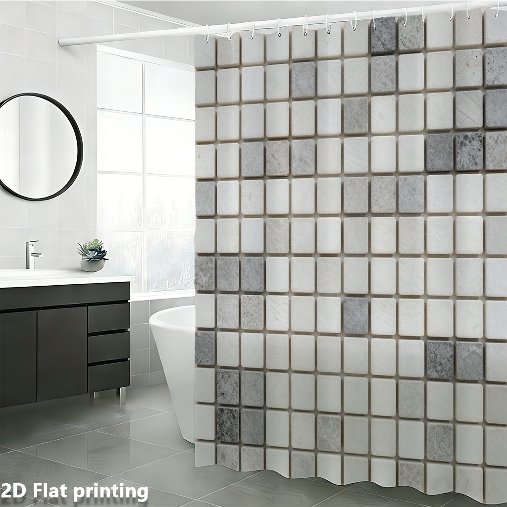 Large Subway Tile Print Shower - Home Bathroom Tiles Design のレビューと価格