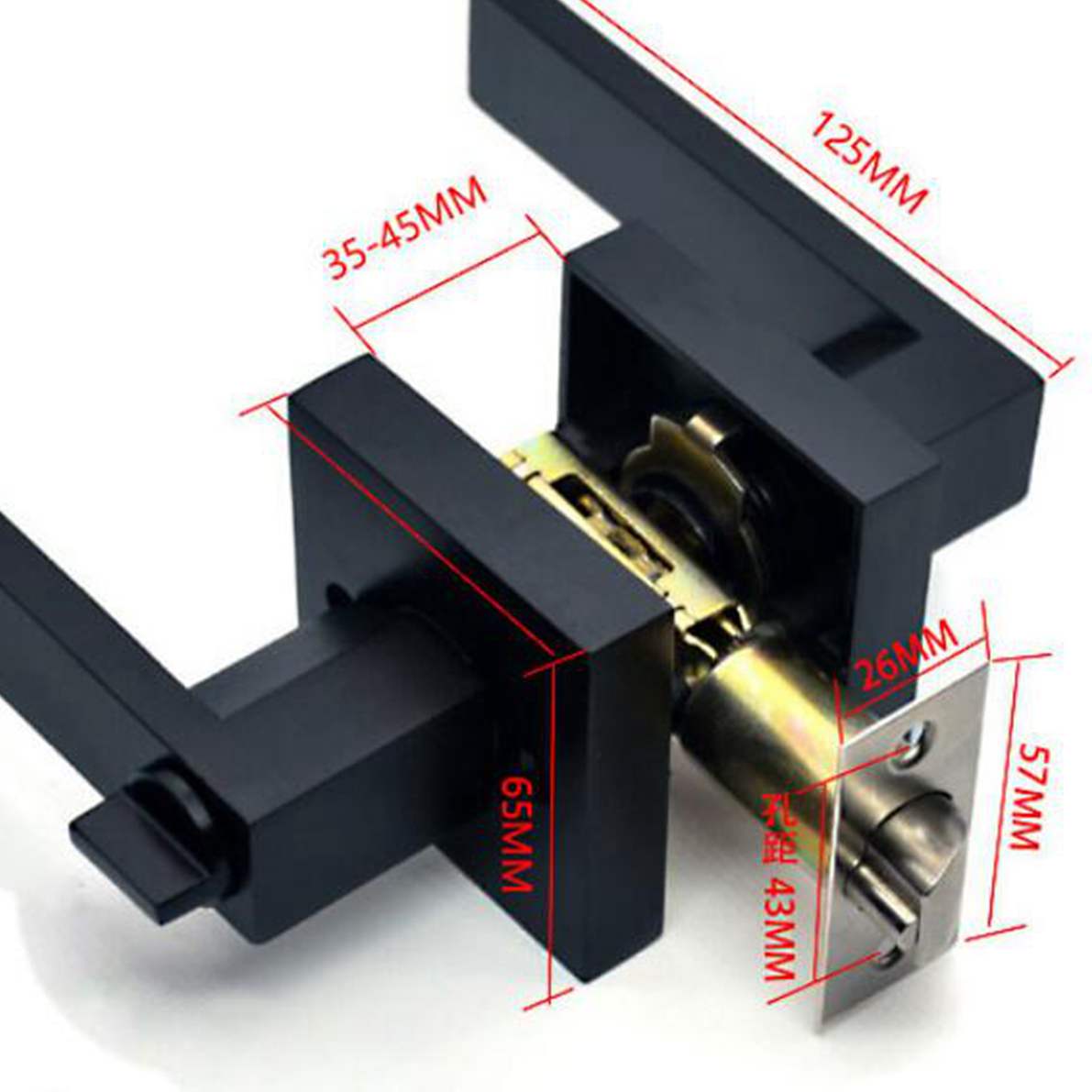 Black Door Handle Door Handle  - Home Bathroom Lock のレビューと価格