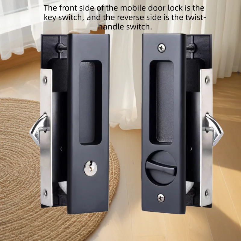 Black Sliding Door Lock with K - Home Bathroom Lock のレビューと価格