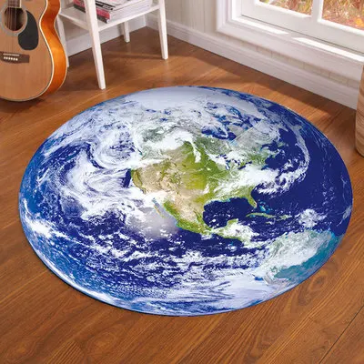 Galaxy Earth Moon Round Carpet - Home Bathroom Rugs のレビューと価格