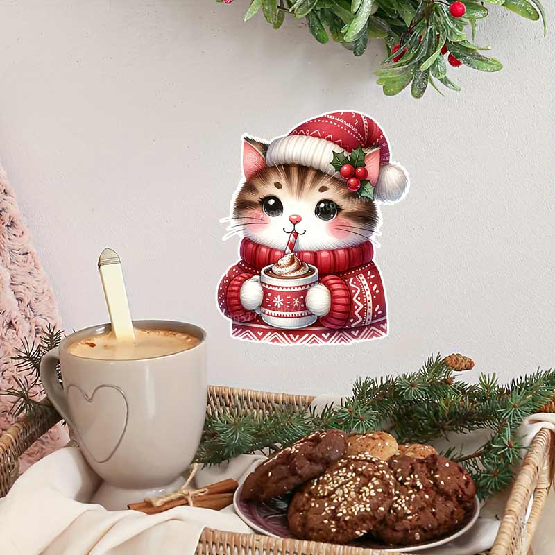Christmas Cat Wall Sticker Bat - Home Bathroom Tiles Design のレビューと価格