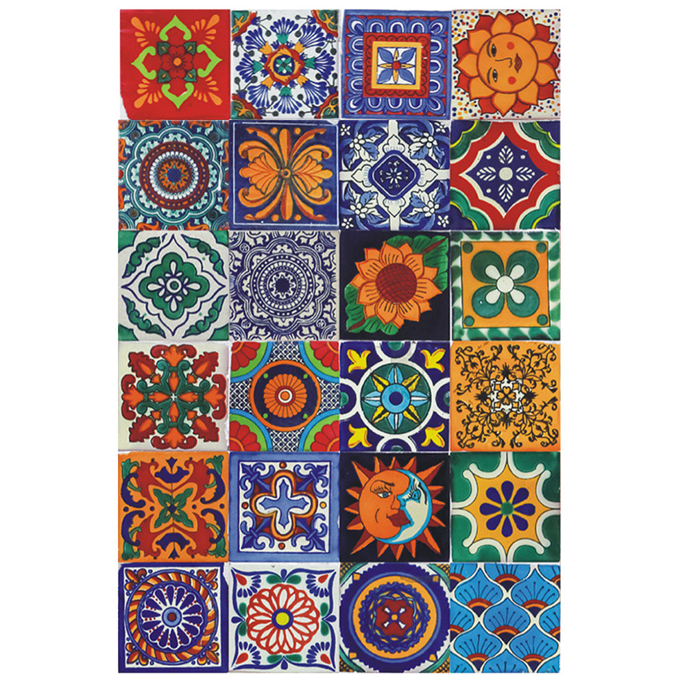 24pcs Retro Flower Tile Sticke - Home Bathroom Tiles Design のレビューと価格